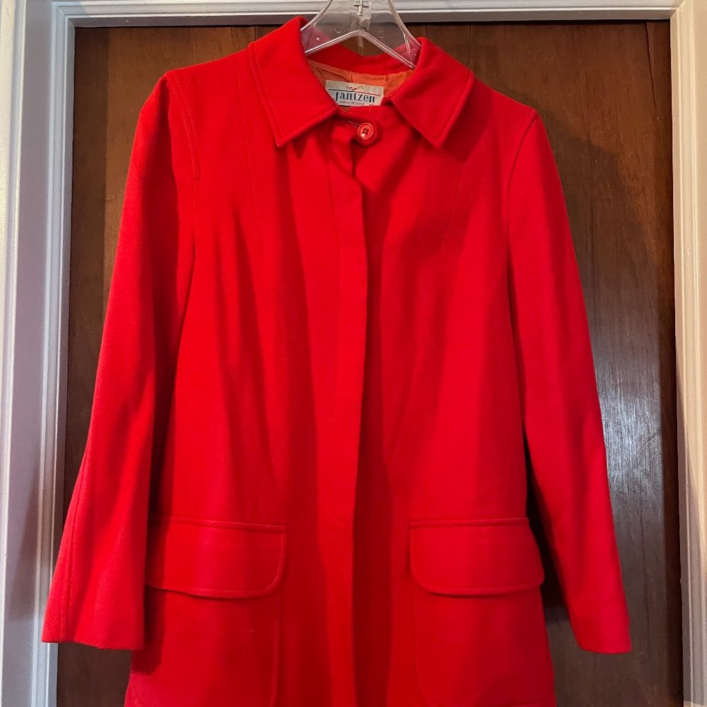 Vintage Red Wool Coat